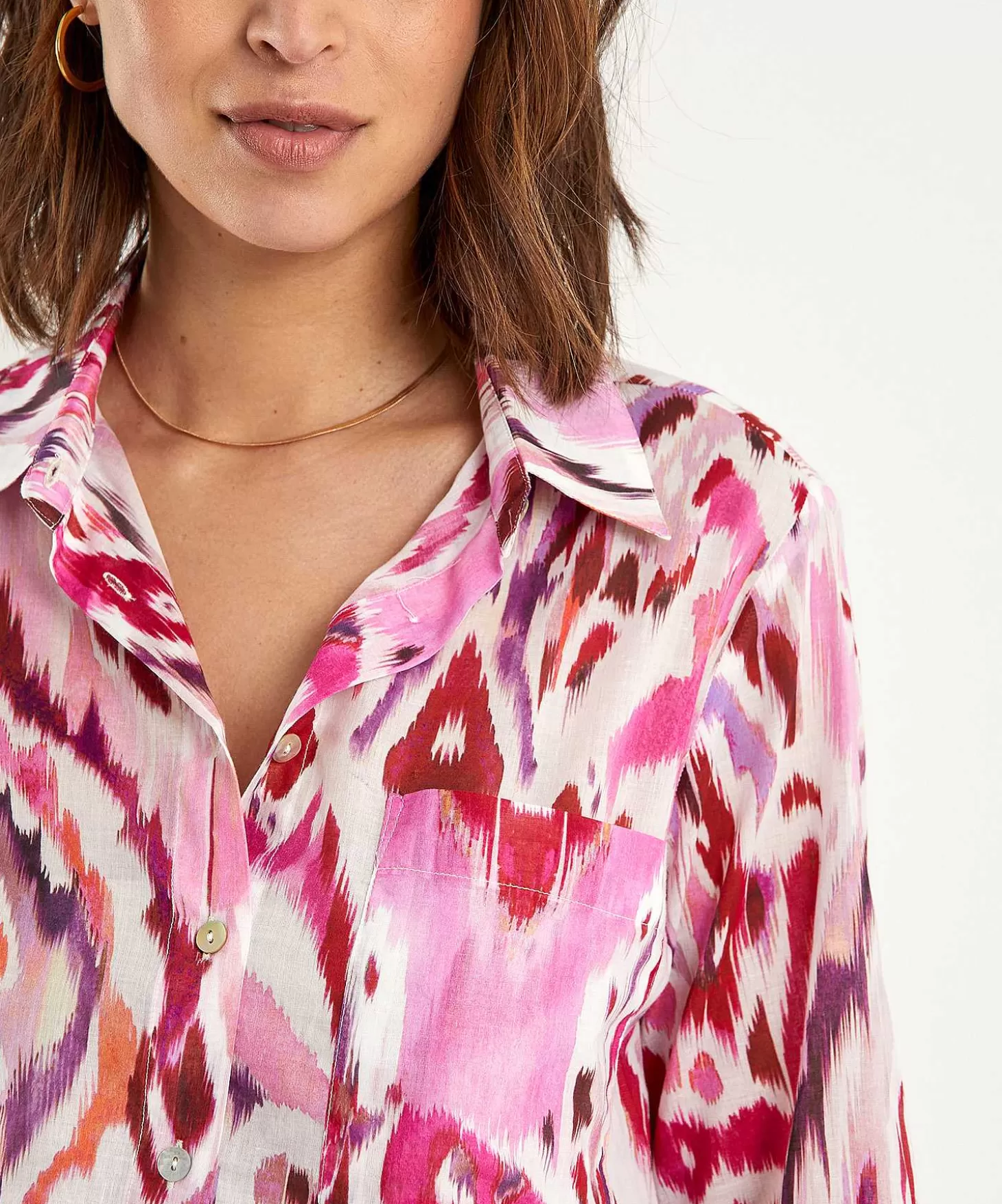 cotton_voile_blouse_ikat_multicolor_2.webp * Cotton Voile Blouse Ikat Multicolor Flash Sale