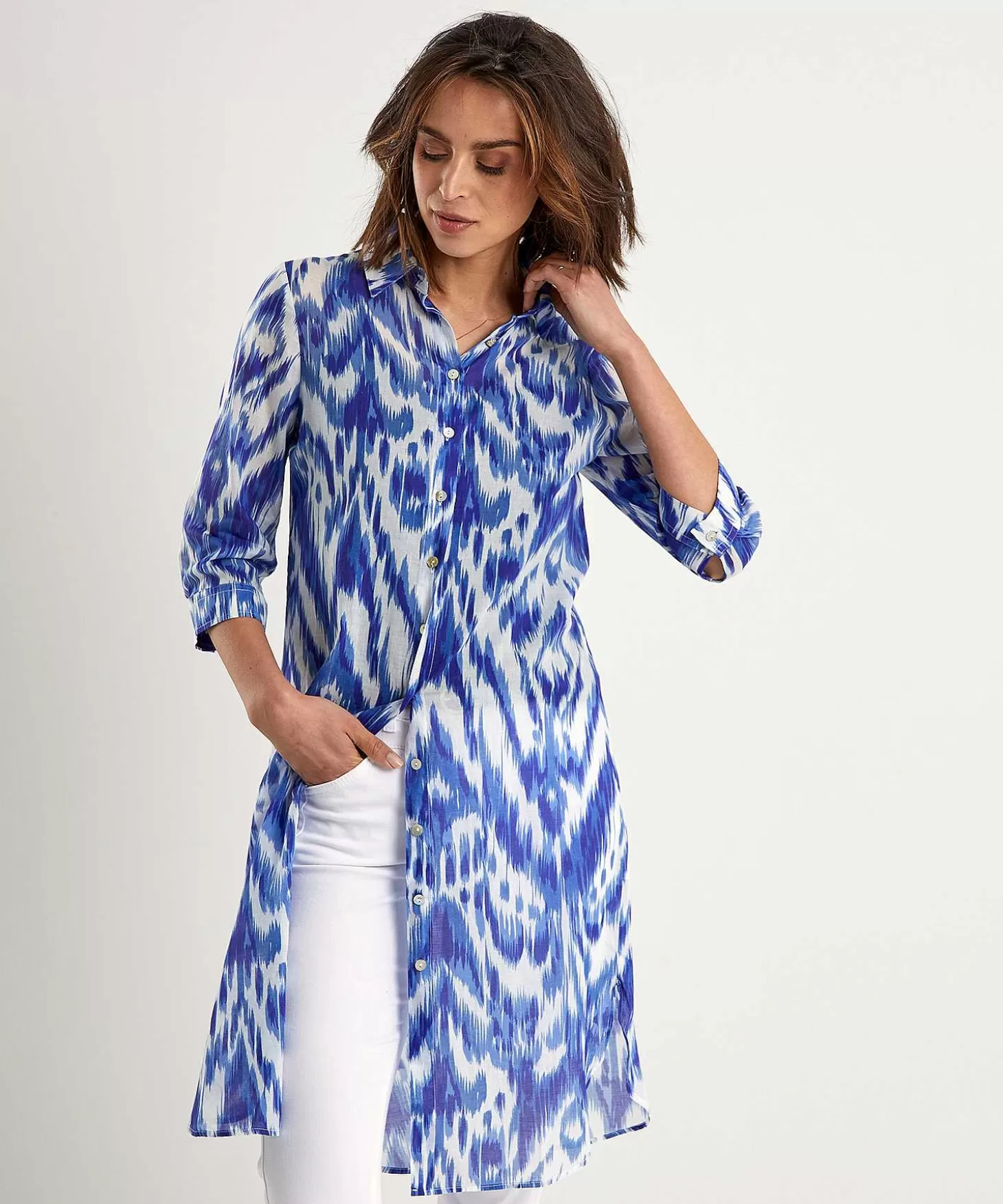 cotton_voile_blousejurk_ikat_1.webp * Cotton Voile Blousejurk Ikat Store