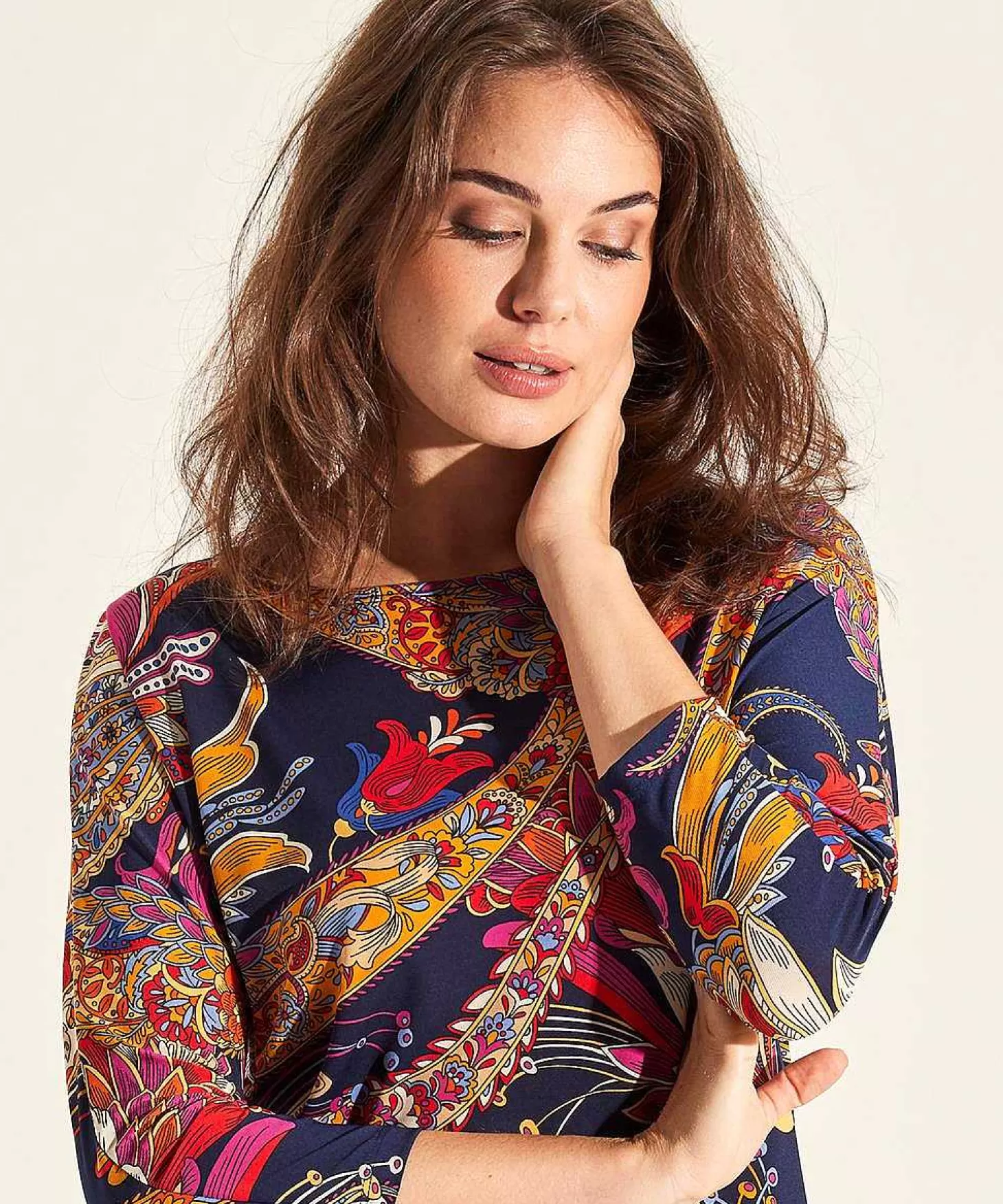 GIULIA E TU Slinky Top Multicolor Paisley Clearance