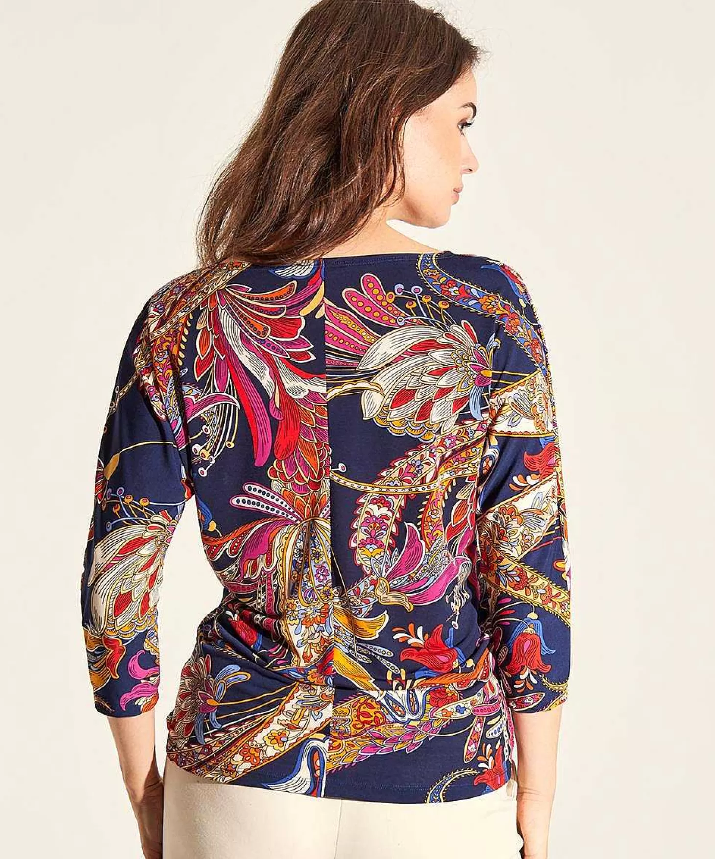 GIULIA E TU Slinky Top Multicolor Paisley Clearance