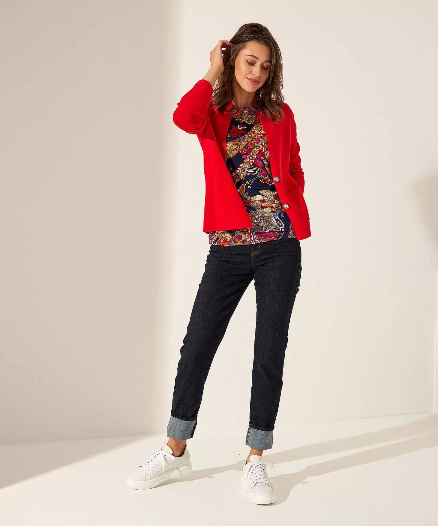 GIULIA E TU Slinky Top Multicolor Paisley Clearance
