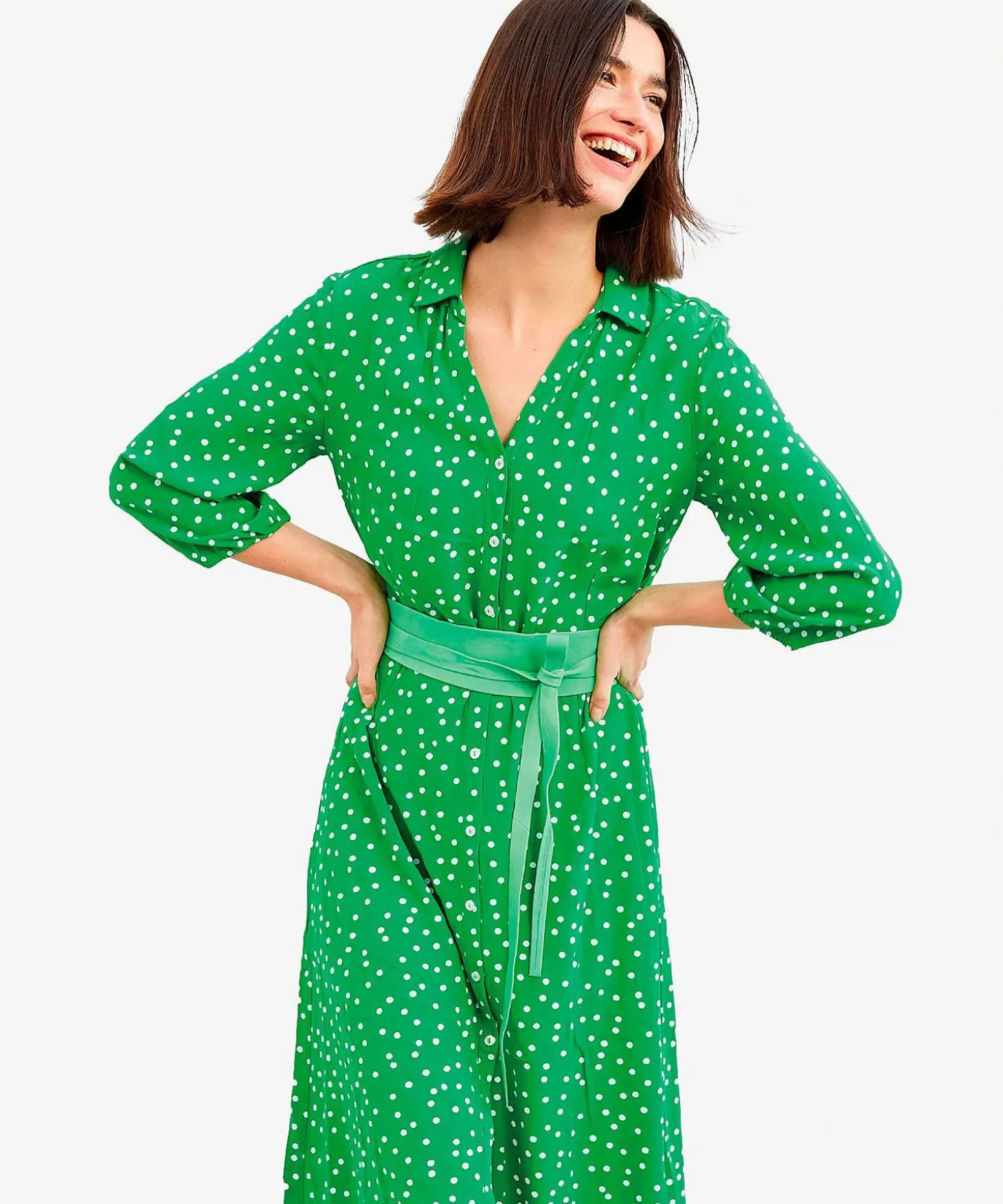 kyra_doorknoopjurk_stippenprint_raquel_1.webp KYRA Doorknoopjurk Stippenprint Raquel New