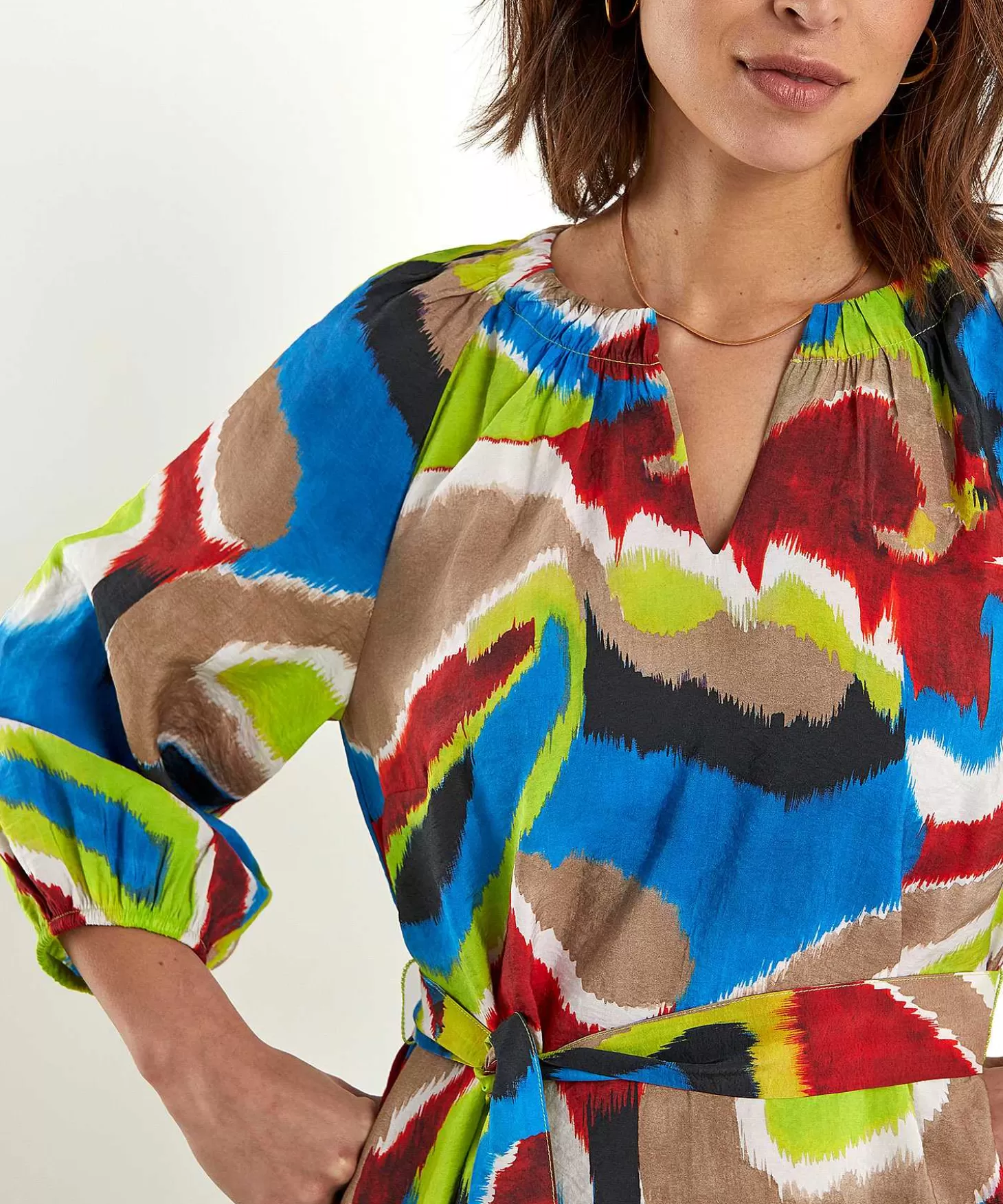 KYRA Jurk Met Ceintuur Multicolor Esmee Hot