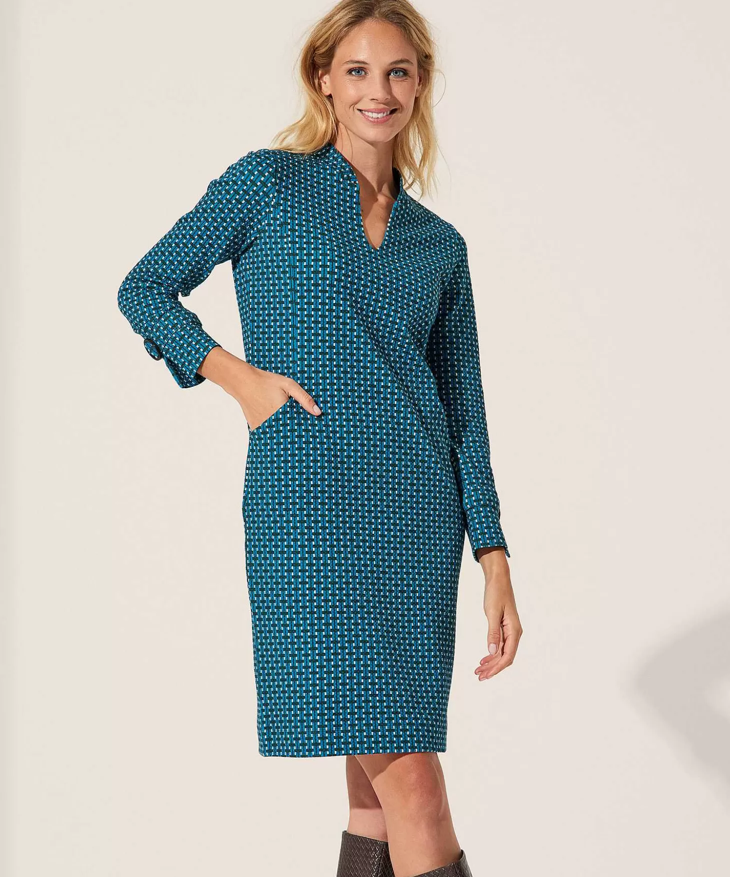 KYRA Multicolor Structuur Jurk Fauna Hot