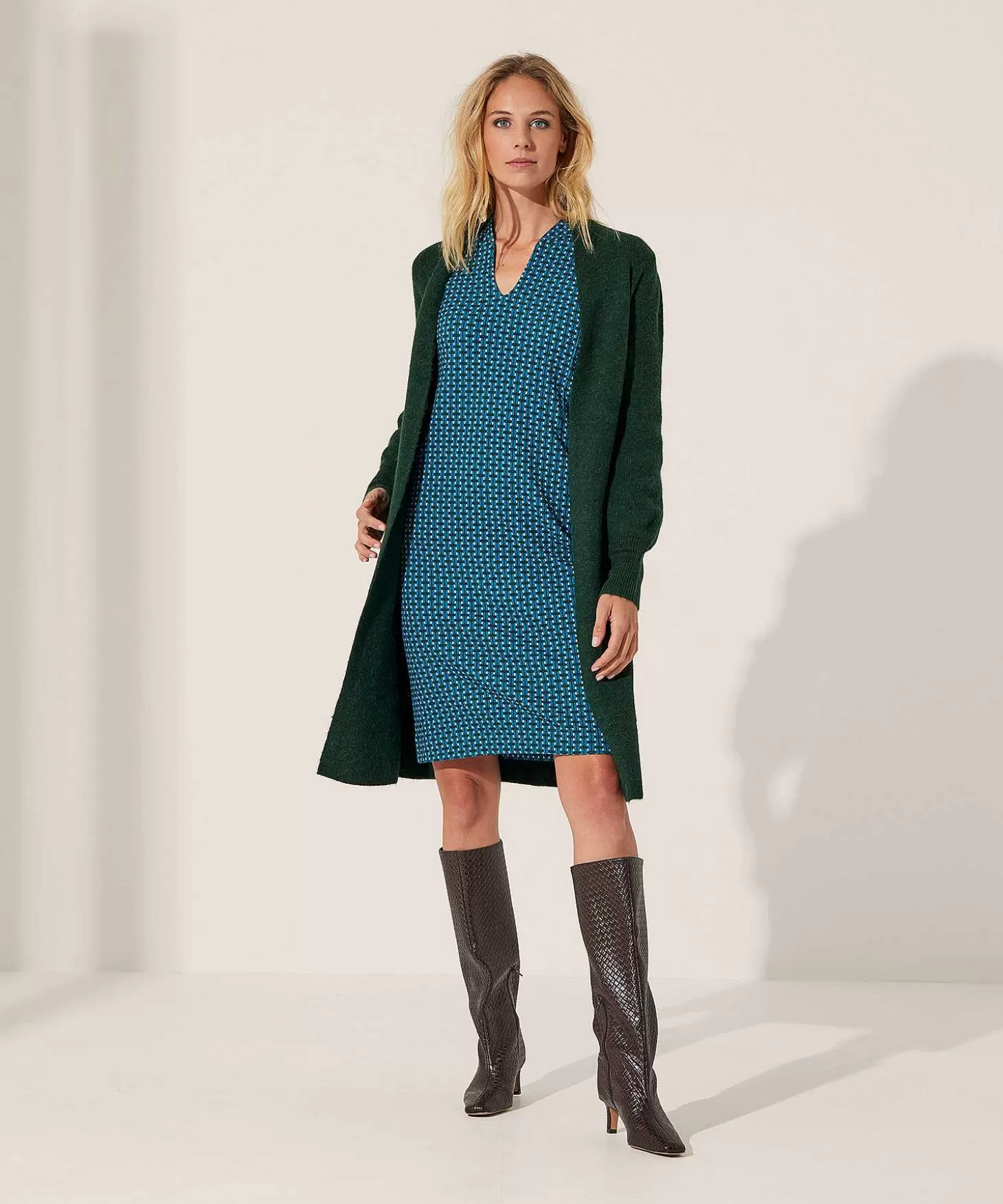 KYRA Multicolor Structuur Jurk Fauna Hot