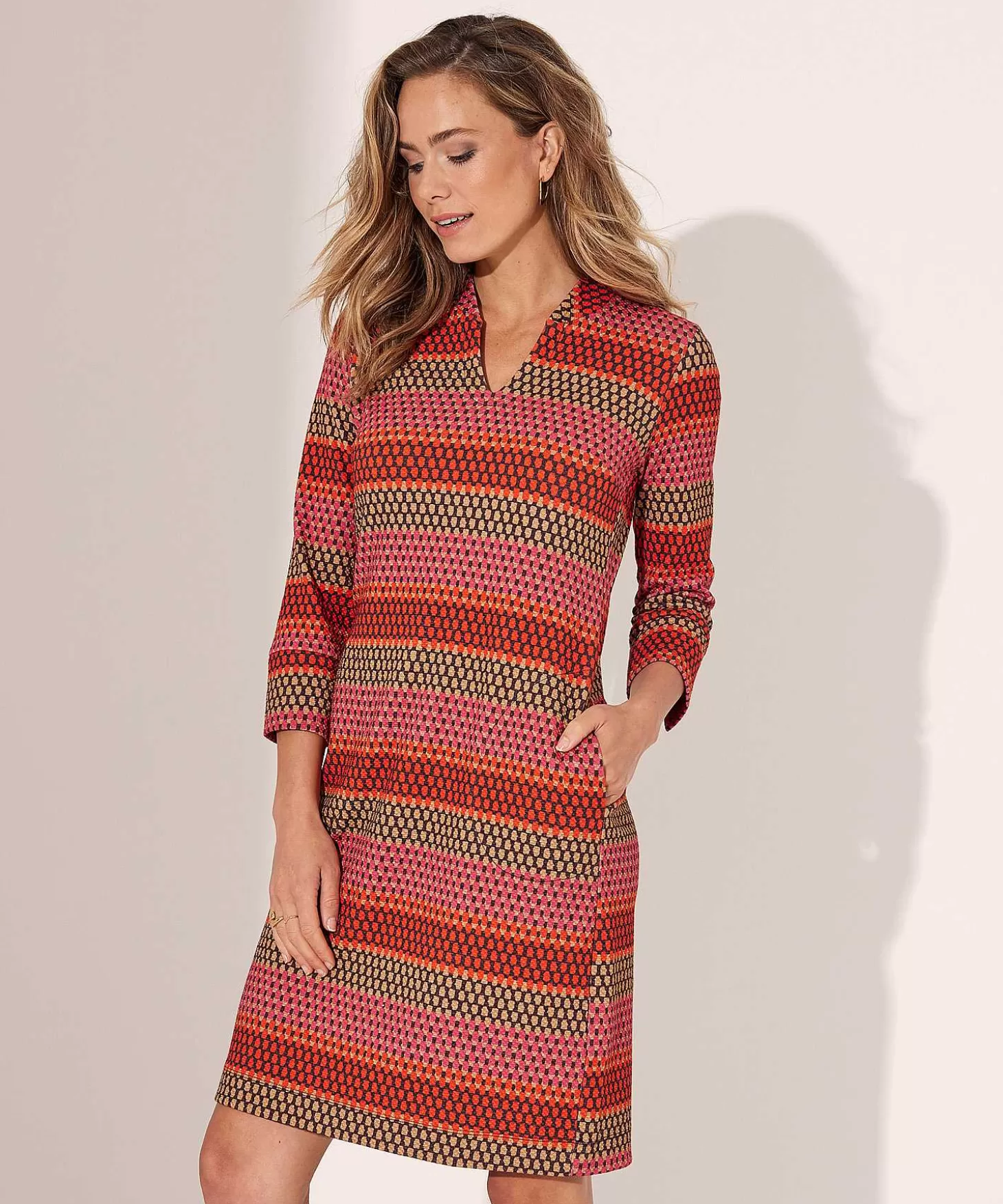 KYRA Multicolor Structuur Jurk Leyla Store