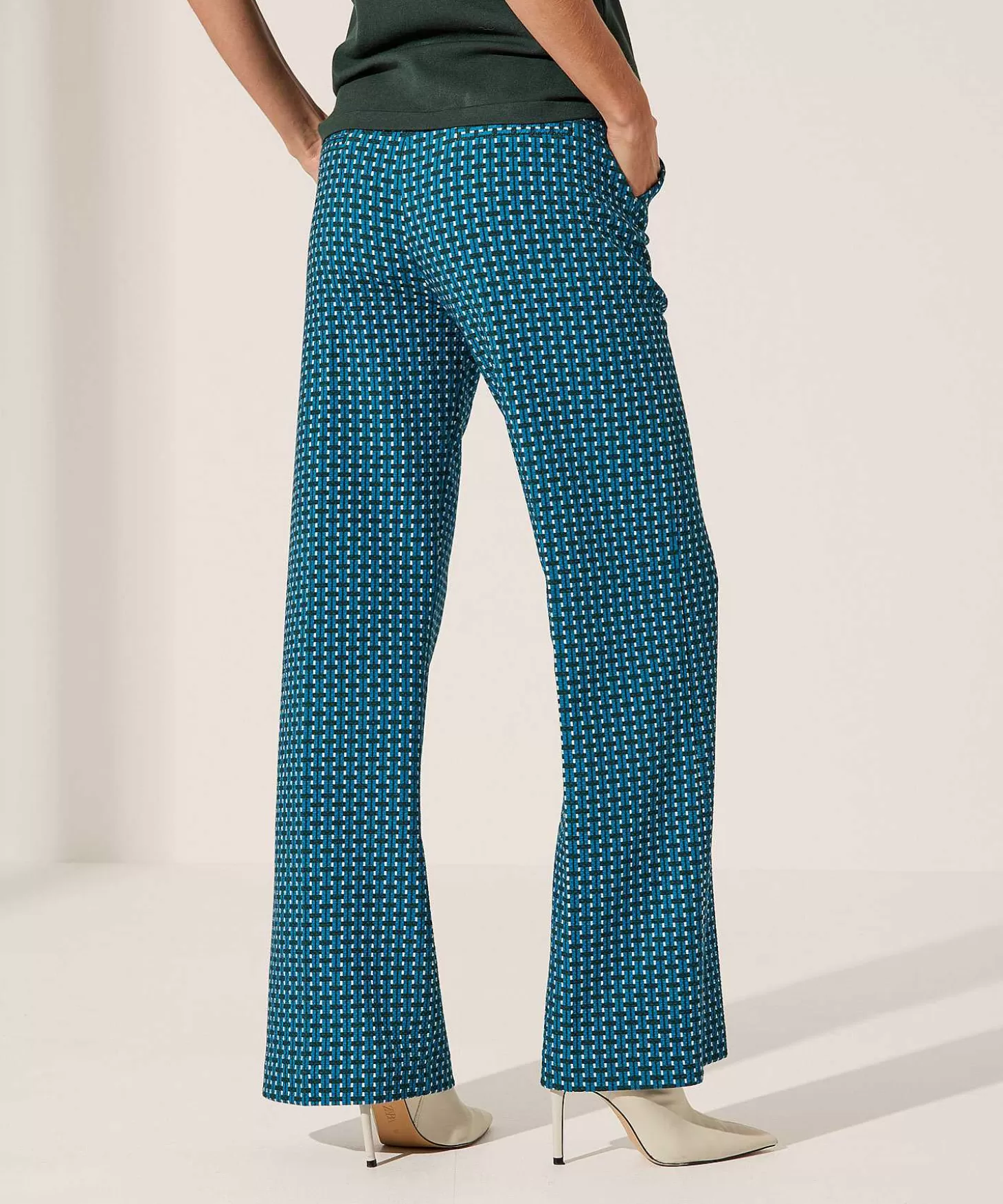 KYRA Multicolor Structuur Wide Leg Broek Ferris Store