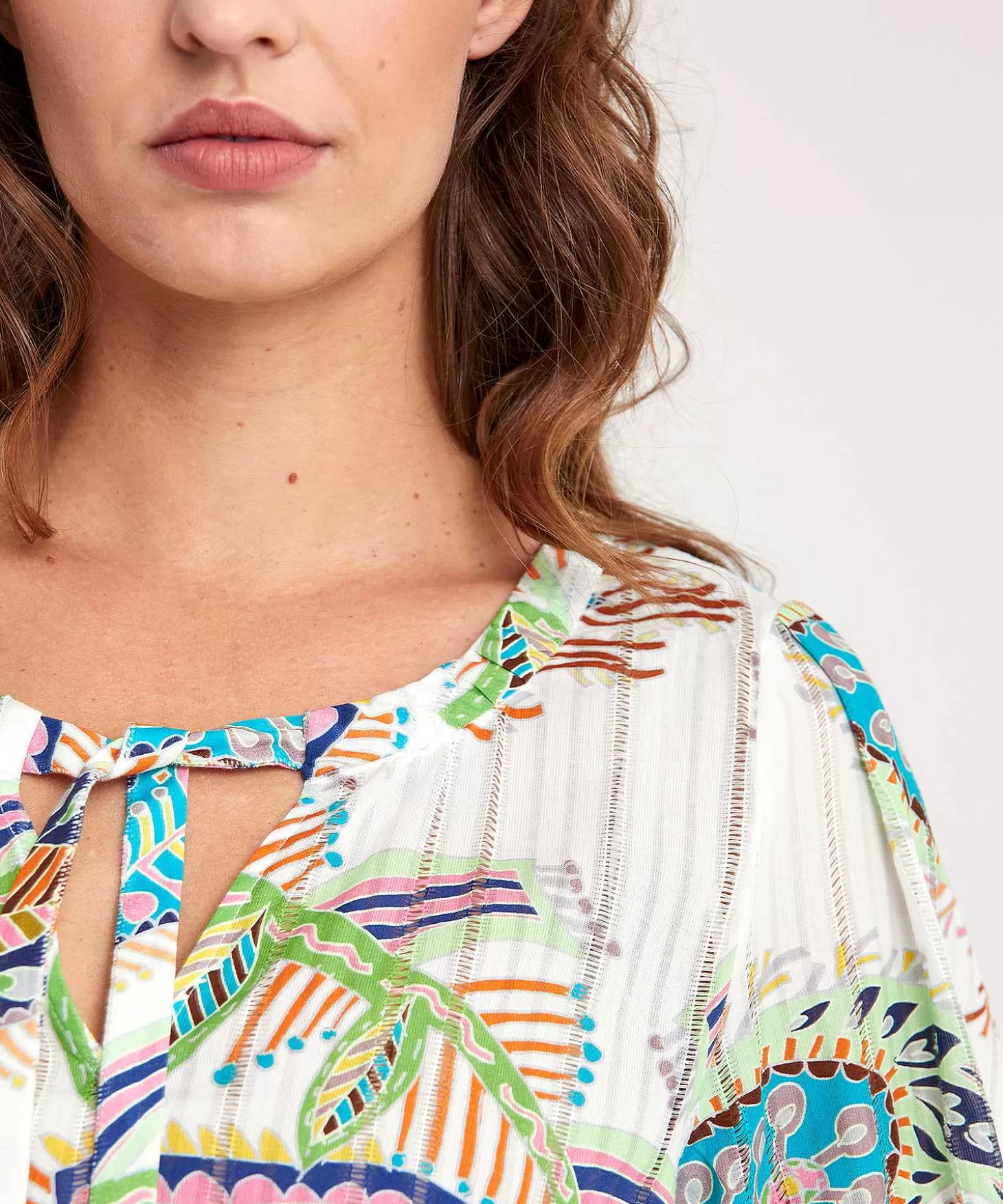 Marc Cain Collections Marc Cain Blouse Multicolor Bladprint Flash Sale