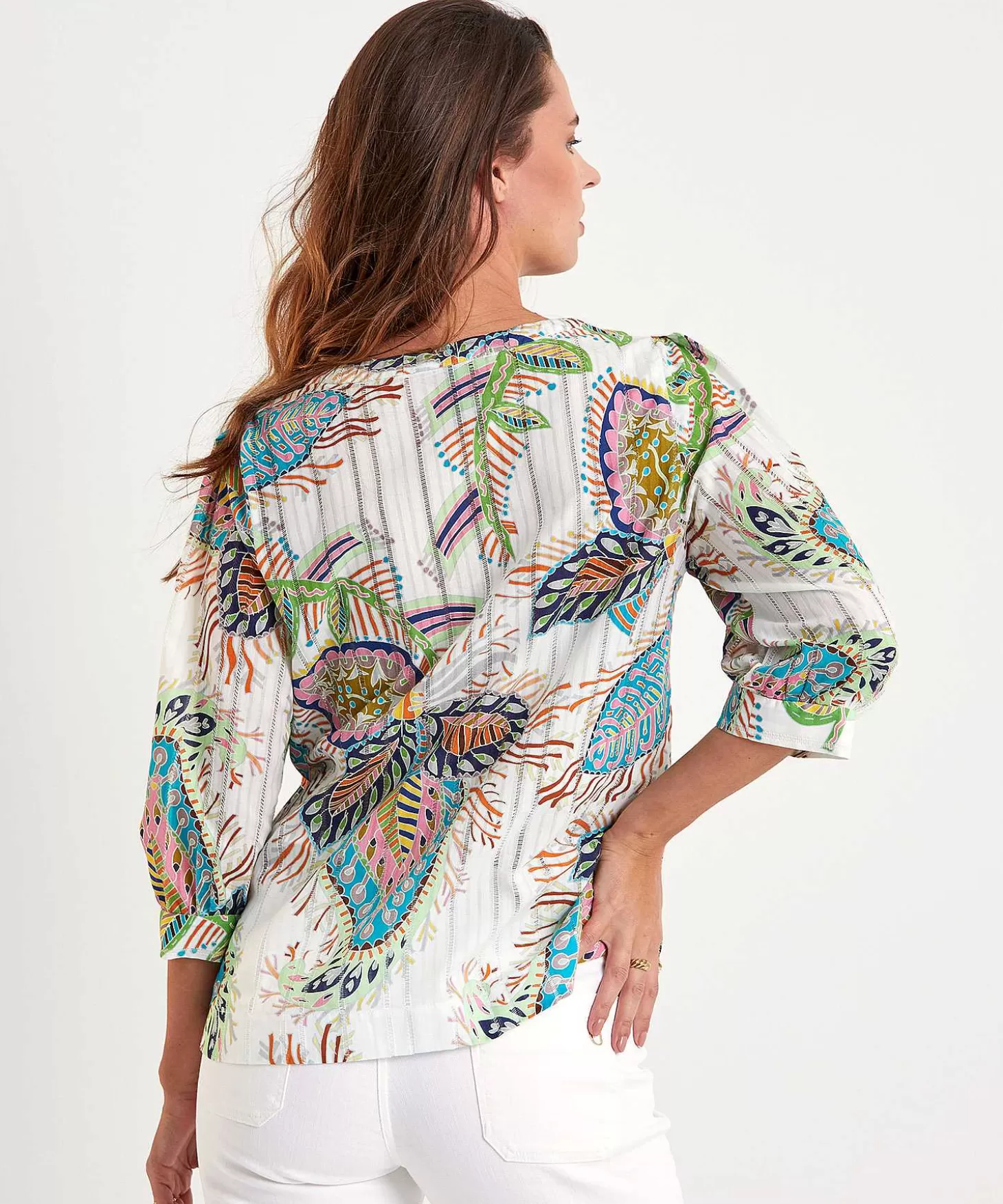 Marc Cain Collections Marc Cain Blouse Multicolor Bladprint Flash Sale