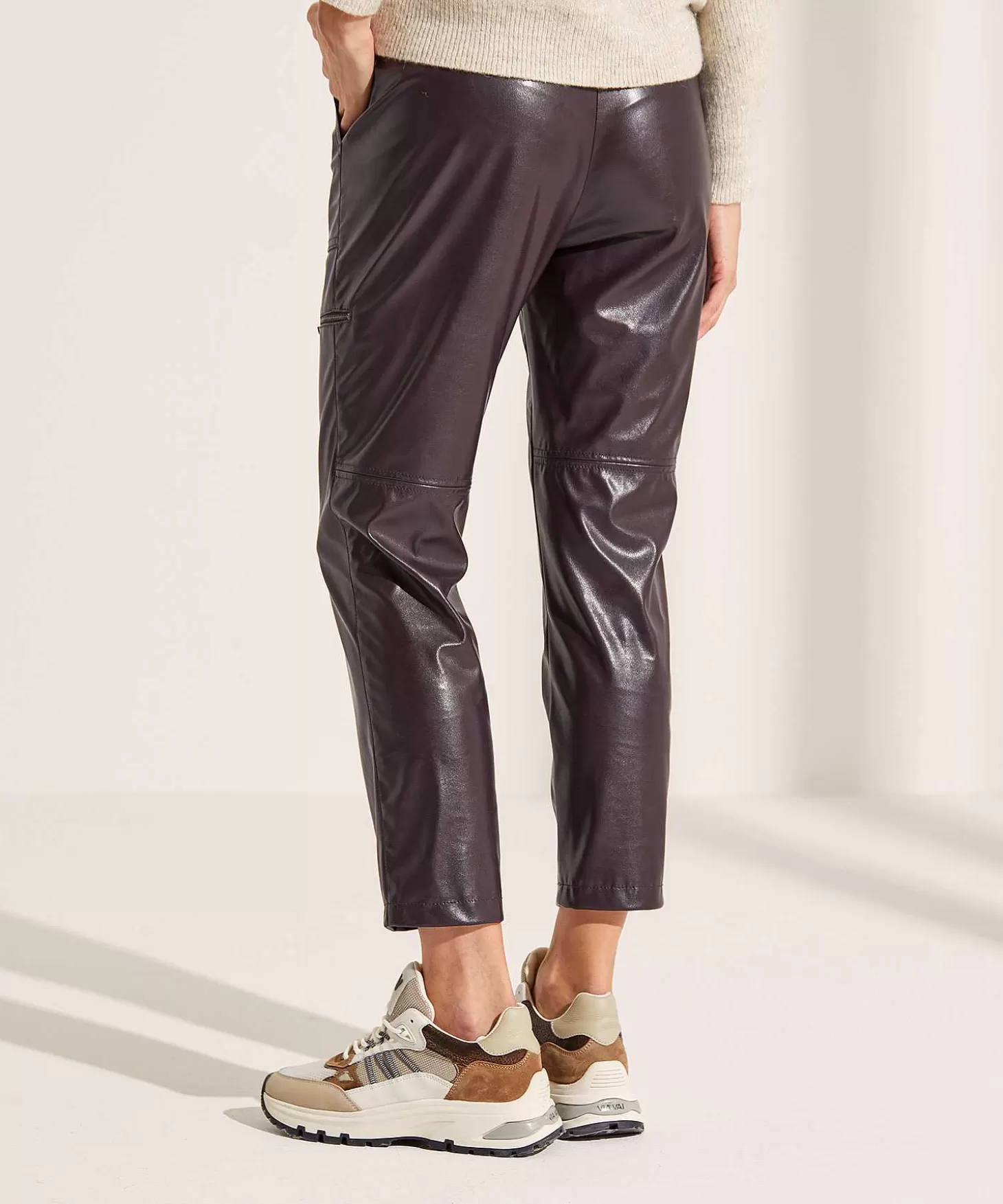 Marc Cain Sports Worker Broek Vegan Leather Rikaze Discount