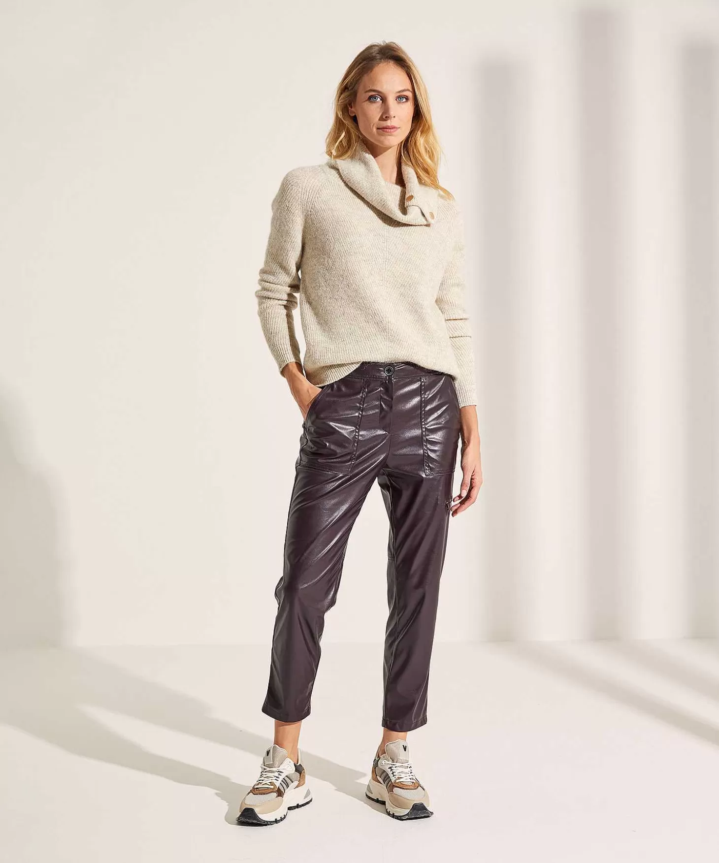 Marc Cain Sports Worker Broek Vegan Leather Rikaze Discount