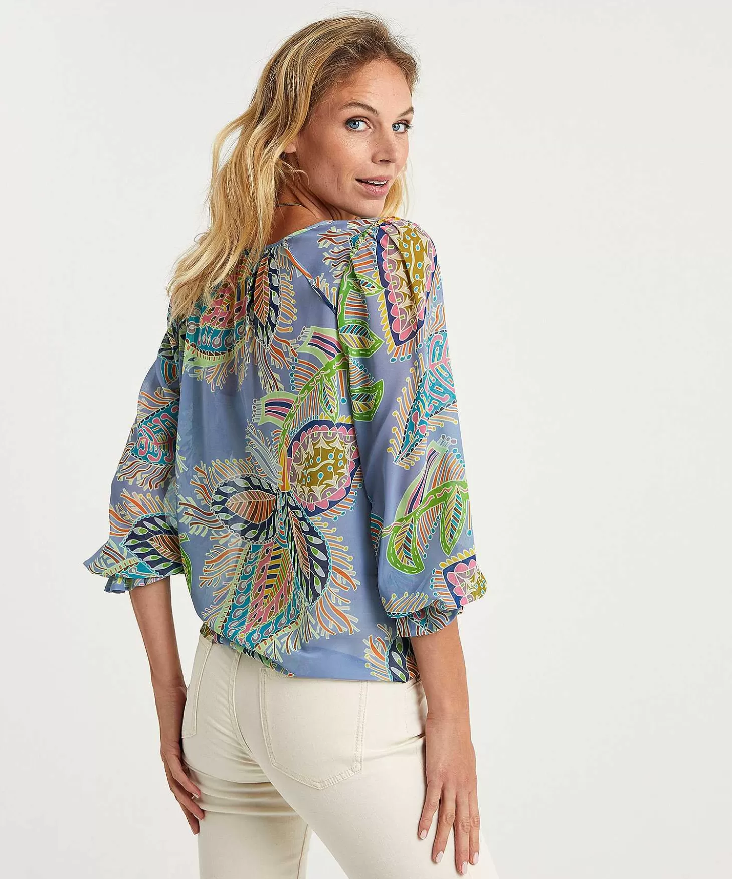 Marc Cain Collections Marc Cain Voile Blouse Multicolor Bladprint Store