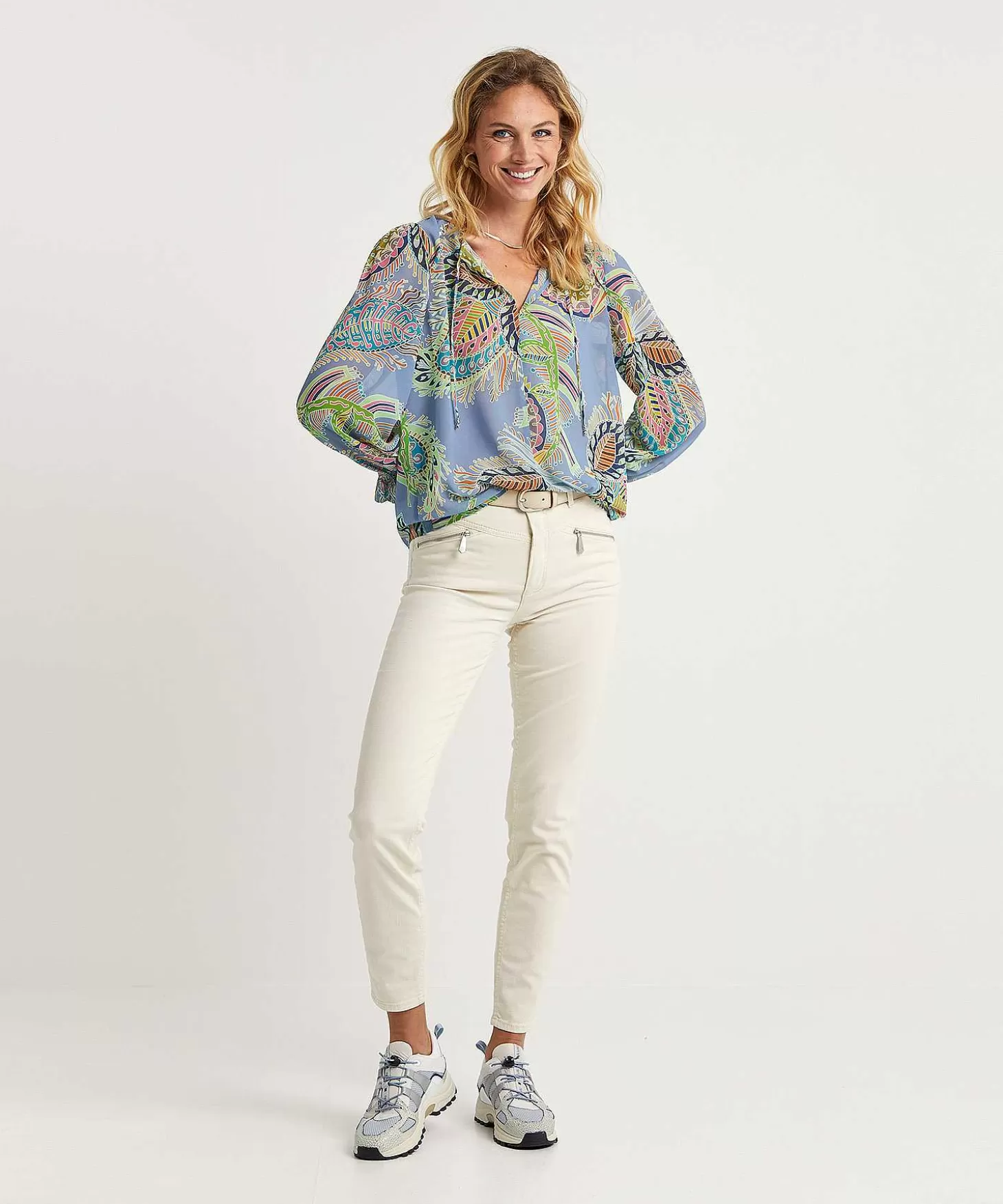 Marc Cain Collections Marc Cain Voile Blouse Multicolor Bladprint Store