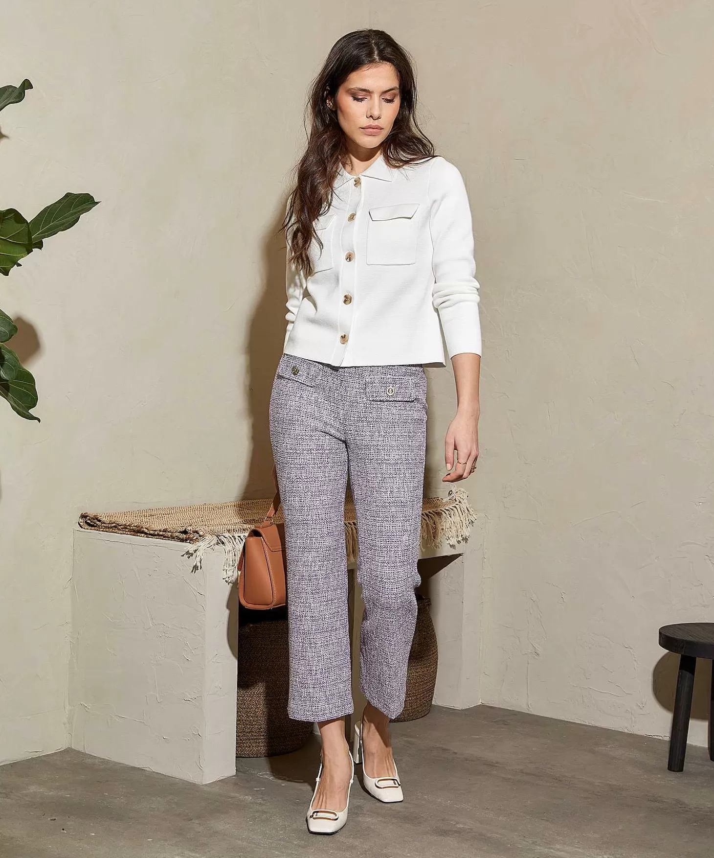 oui_kick_flare_boucle_broek_4.webp OUI Kick Flare Boucle Broek Best Sale