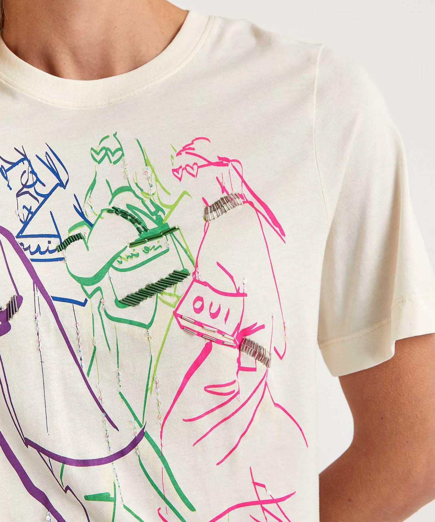 OUI T-Shirt Fashionprint Kraaltjes Multicolor Best Sale