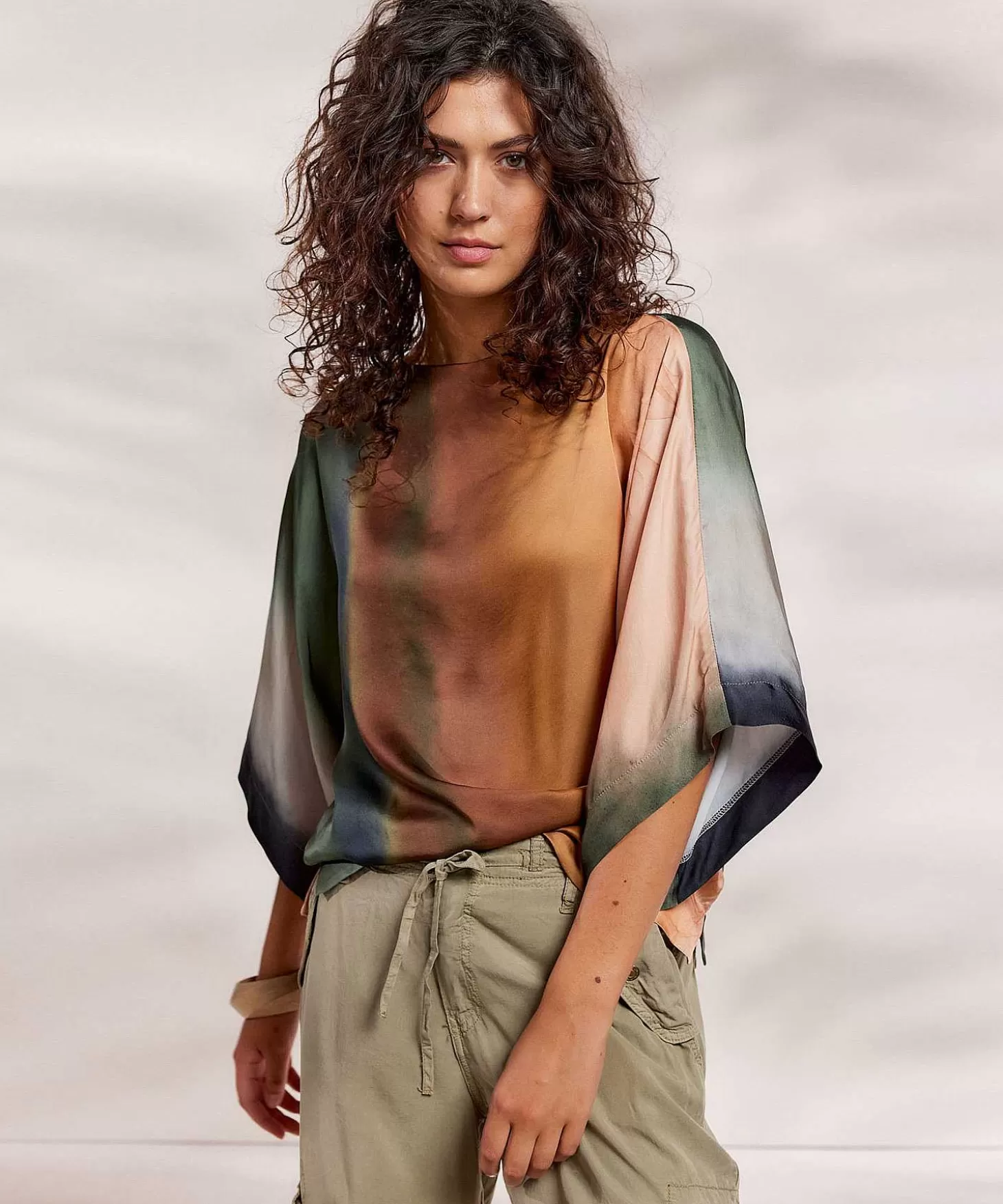 Summum Silky Blouse Faded Print Shop